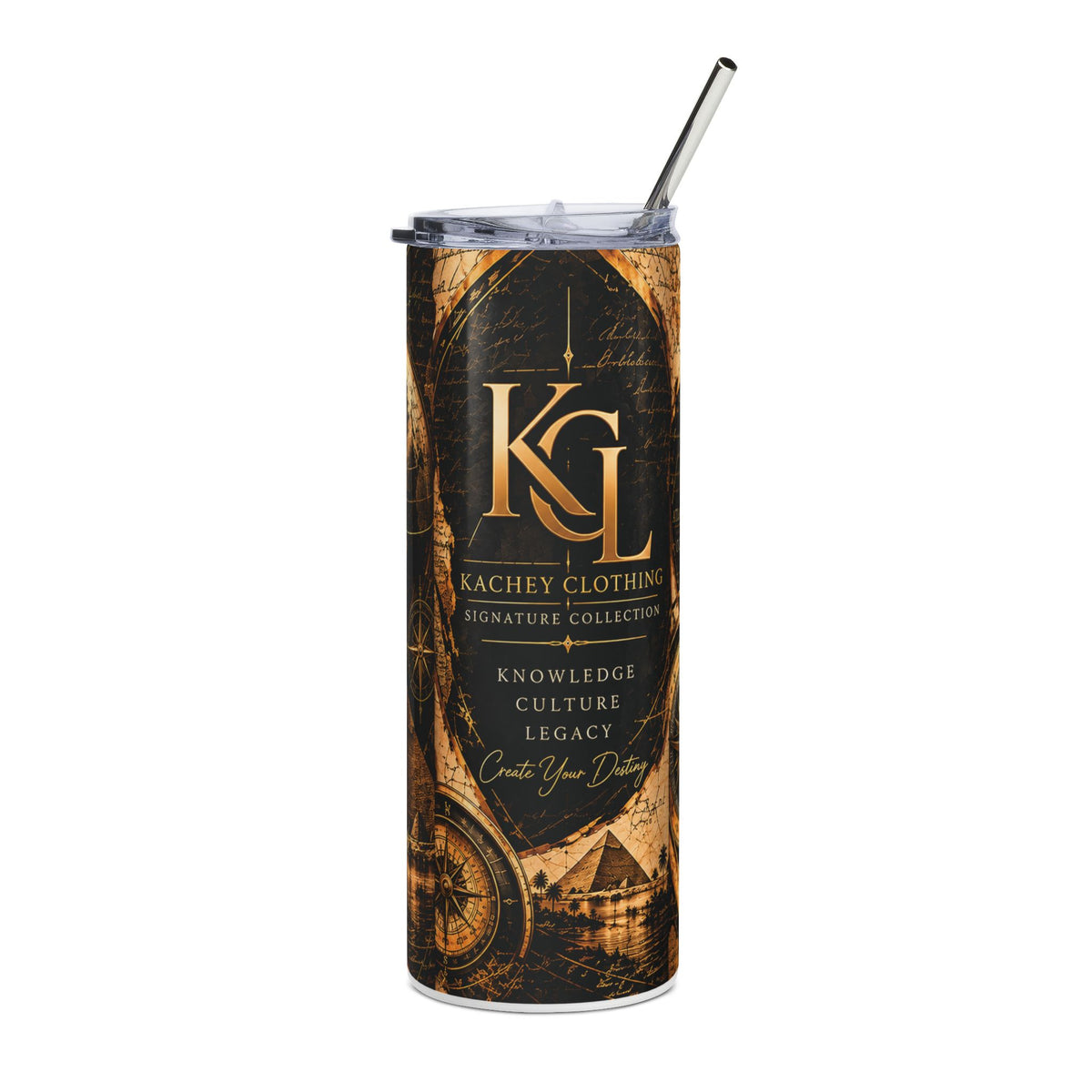 20oz Stainless Steel Tumbler – Vintage Travel & Adventure Globe Design