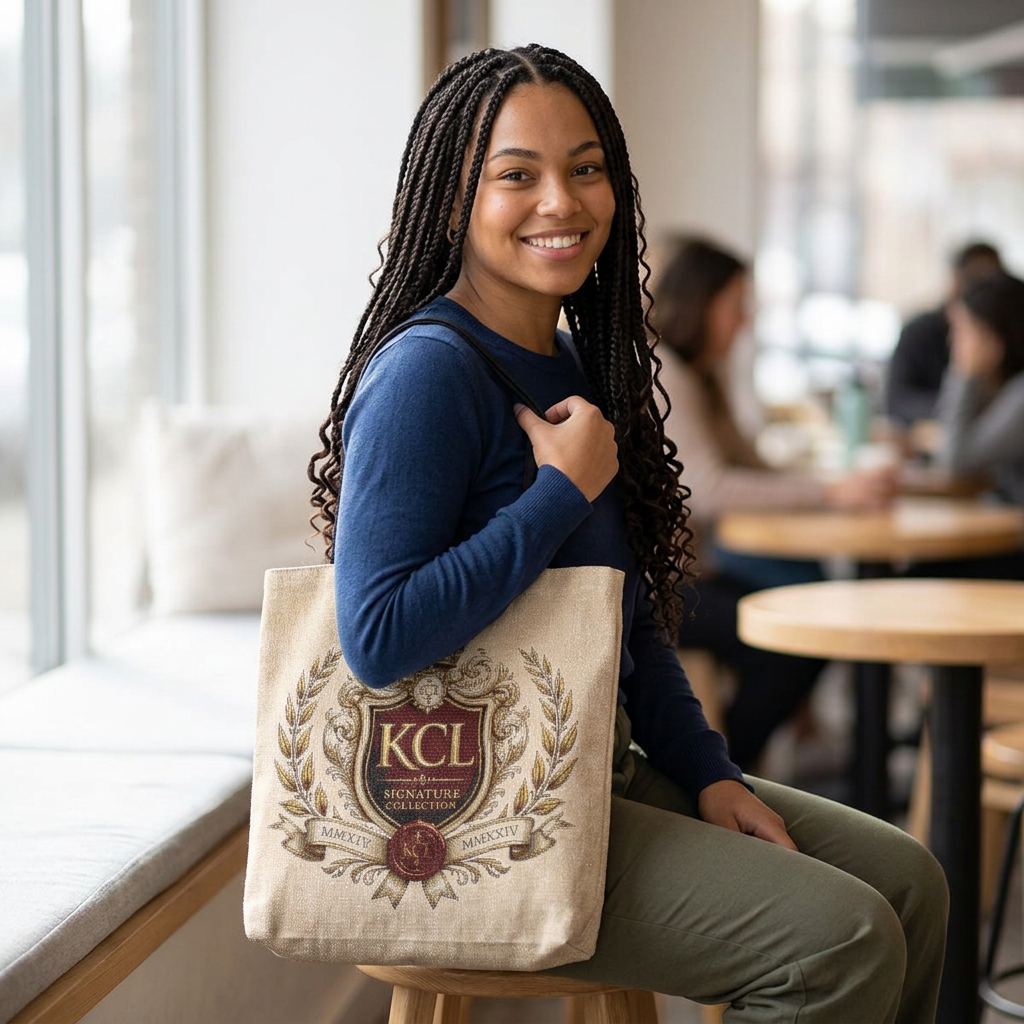 KCL Signature Crest Woven Tote | Women's Signature Collection