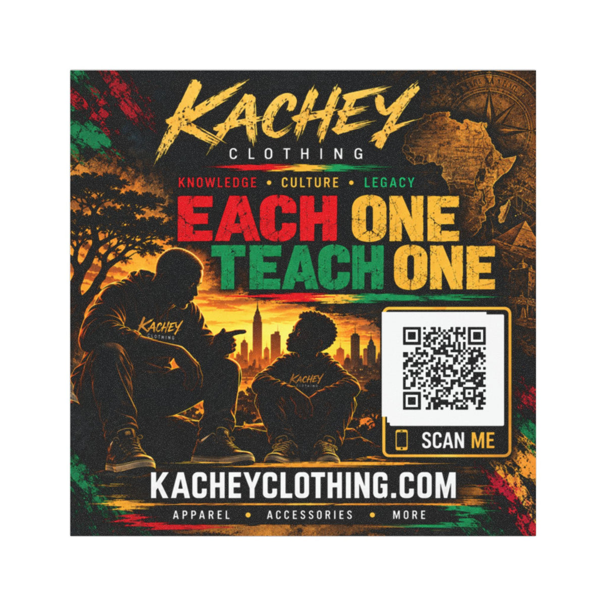 Each One Teach One – KCL Legacy 5" × 5" Car Magnet | Knowledge • Culture • Legacy